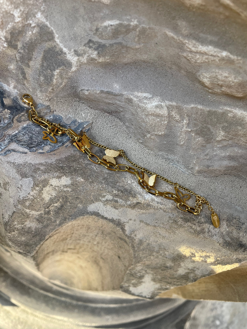 Schmetterlings-Charm-Armband · 18k vergoldet