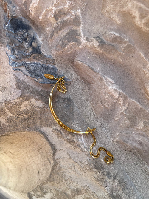 Amani · Doppelketten-Armband mit filigranem Knoten · 18k vergoldet
