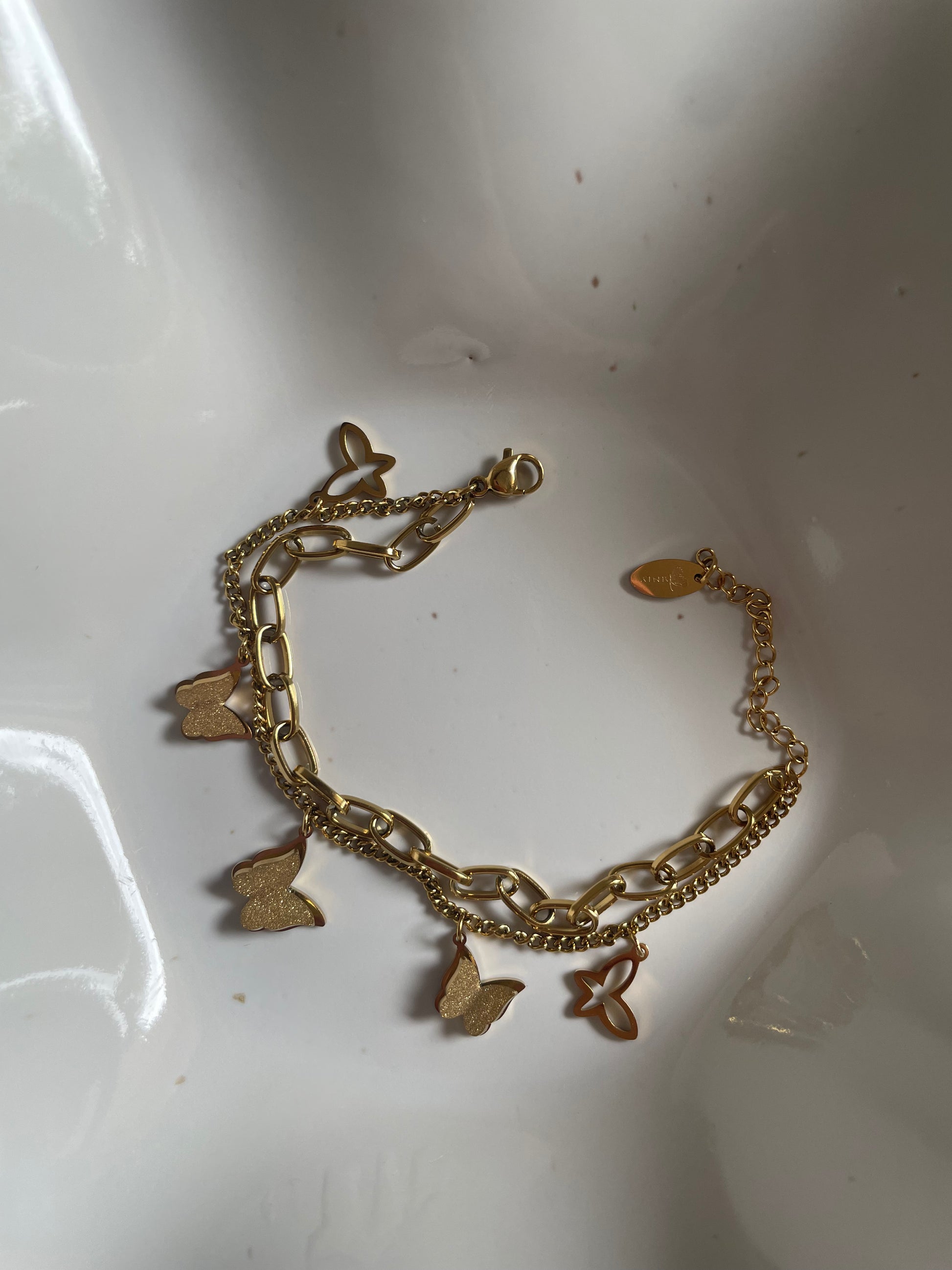 Schmetterlings-Charm-Armband · 18k vergoldet
