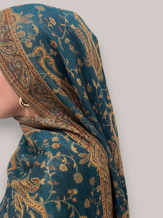 Pashmina - Evergreen & Gold