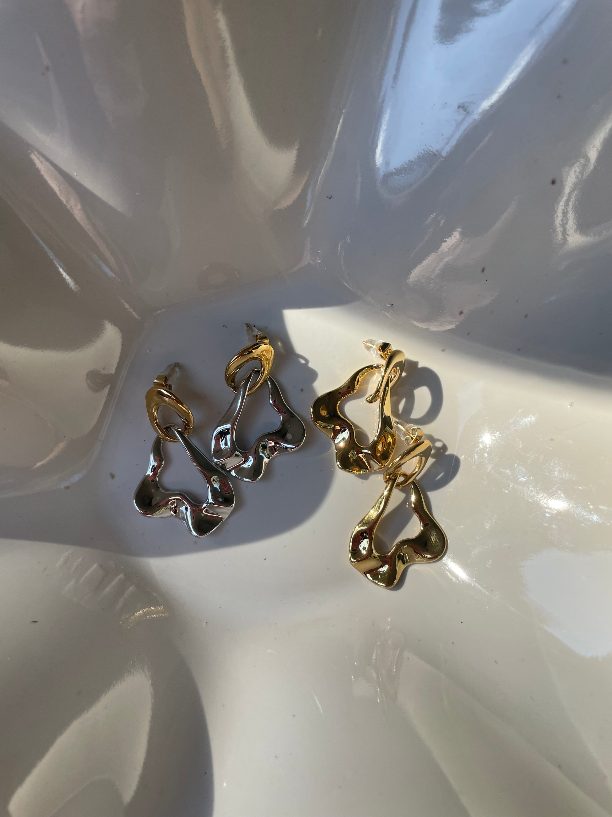 Mira Duo · 18k vergoldet · Oval Ohrringe