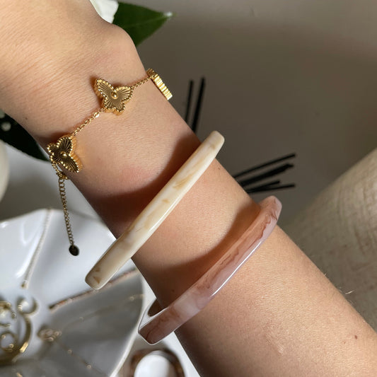 Safaa · Acrylic bangles in delicate form